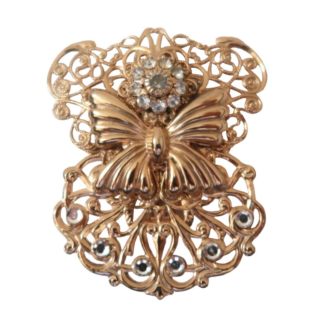 JANE DAVIS Angels Of Love scroll brooch vtg 1998